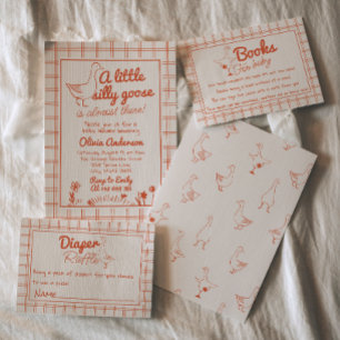 Invitation Main d'oie ridicule tirée Baby shower neutre entre