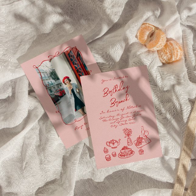 Invitation Main Drake Pink Quirky Photo Amusant Anniversaire  (Créateur téléchargé)