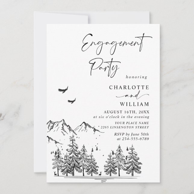Invitation Main Dratains Forest Engagement Party (Devant)
