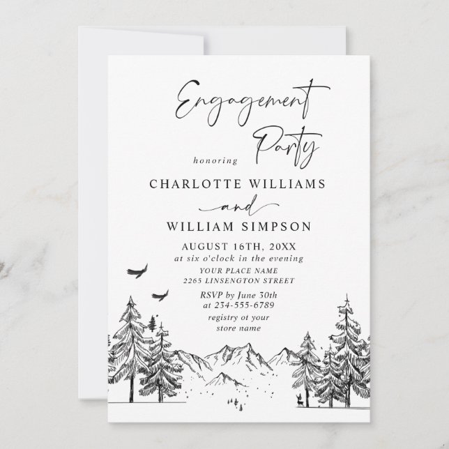 Invitation Main Dratains Forest Engagement Party (Devant)