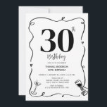 Invitation Main Drawn Birthday Party 30th, 40th, 50th,<br><div class="desc">Invitation de fête d'anniversaire,  célébration dessinée à la main,  invitation coloré manuscrit,  illustration de lunettes de cocktail,  invitation de 30e anniversaire de carte blanche,  Invitation de cocktail à la main,  30e,  40e,  50e,  Invitation d'anniversaire, </div>