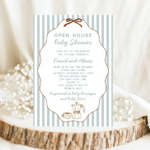 Invitation Main Drawn Bonjour Bebe Open House Boy Baby shower