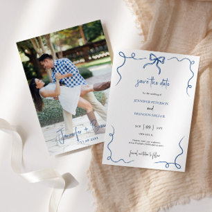 Invitation Main Drawn Fun French Save the Date Photo