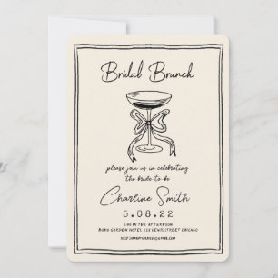 Invitation Main Drawn Funky Handwriting Bridal Brunch