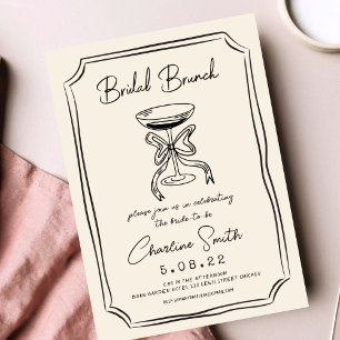 Invitation Main Drawn Funky Handwriting Bridal Brunch