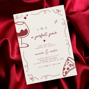 Invitation Main Française Tirée Parfaite Partie D'Engagement 