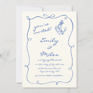 Invitation Main Glissée Mariage Nautique Enregistrer La Date