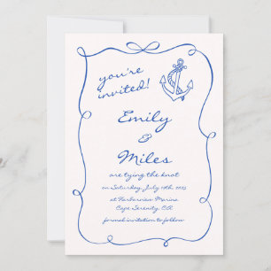 Invitation Main Glissée Mariage Nautique Enregistrer La Date