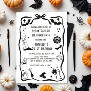 Invitation Main lunaire tirée Halloween Anniversaire