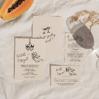 Main rétro dessinée Écrite Cupidé Mariage Quirky