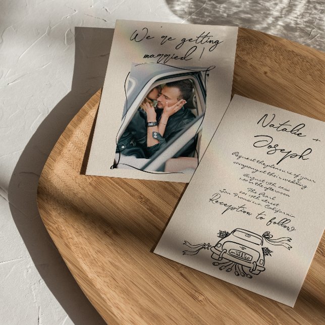 Invitation Main rétro manuscrite tiré romantique mignon Maria (Créateur téléchargé)