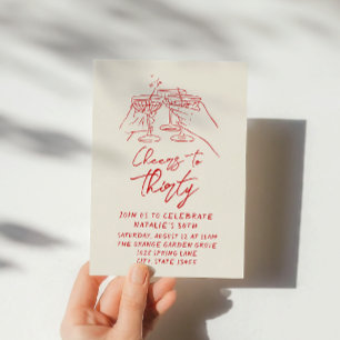 Invitation Main Rétro Trente-Trente-Anniversaire