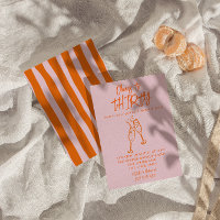 Main rose orange dessinée 30e Anniversaire lunaire