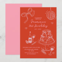 Main rouge titré mignon rose anniversaire
