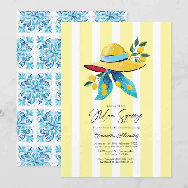 Invitation Main Squeeze Amalfi Coast Bridal Shower (Devant / Derrière)