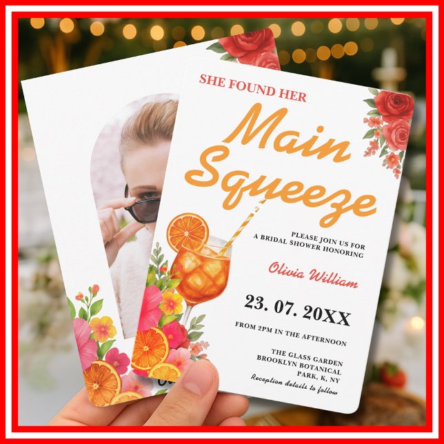 Invitation Main Squeeze | Chic Citronique Enterrement de Vie  (Créateur téléchargé)