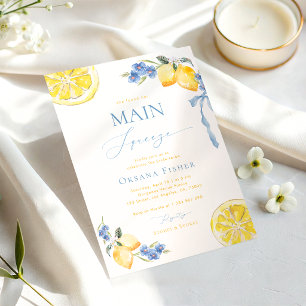 Invitation Main Squeeze Citrons Bleu Italien Baby Shower Mari