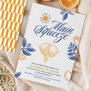 Invitation Main Squeeze Citrus Réception de Mariage Citron Lu
