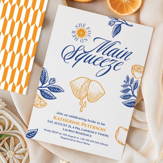 Invitation Main Squeeze Citrus Réception de Mariage Citron Lu (Créateur téléchargé)