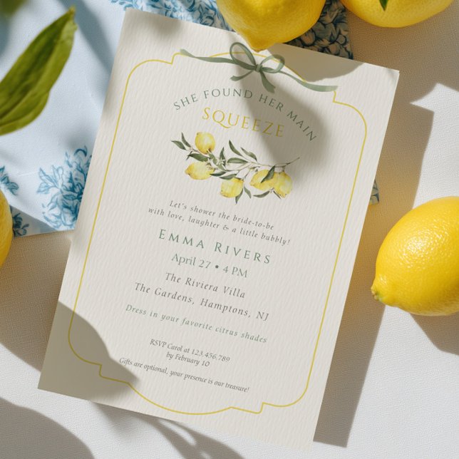 Invitation Main Squeeze Citrus Sage Green Bridal Shower (Créateur téléchargé)