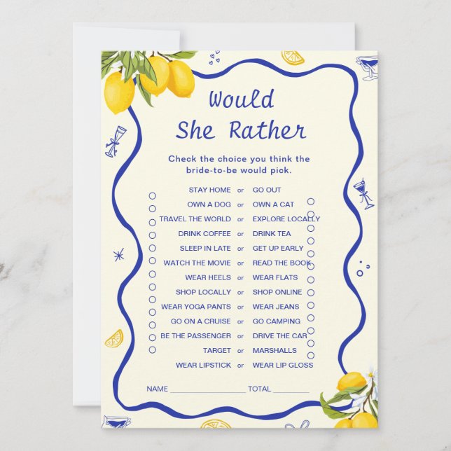 Invitation Main Squeeze Fête des mariées Voudrait-elle plutôt (Devant)