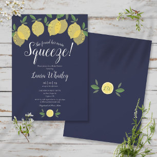 Invitation Main Squeeze Lemon Navy Blue Fête des mariées