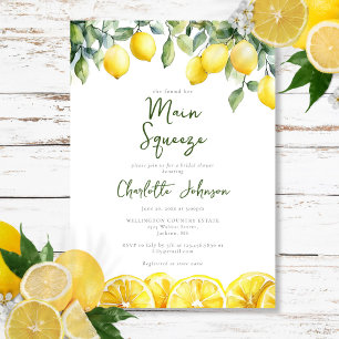Invitation Main Squeeze Récent Lavis de Couleurs Citron Showe
