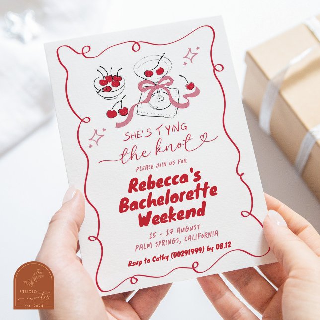 Invitation Main tiré Attacher le savoir Martini Bachelorette (Créateur téléchargé)