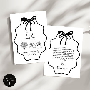 Invitation Main Tiré Bow À Ma Soeur Sur Mon Mariage
