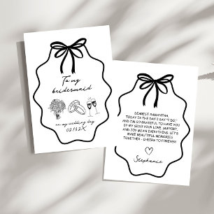 Invitation Main Tiré En Bow À Ma Serveuse De Mariage Le Jour 