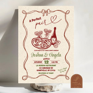 Invitation Main Tirée Bow Parfait Paire Couple Fête des marié