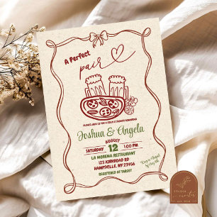 Invitation Main Tirée Bow Parfait Paire Couple Fête des marié