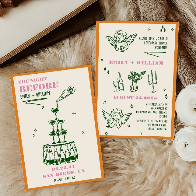 Invitation Main Tirée La Nuit Avant Le Dîner De La Répétition (Créateur téléchargé)