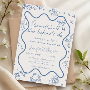 Invitation Main Tirée Rétro Quelque Chose Fête des mariées Bl