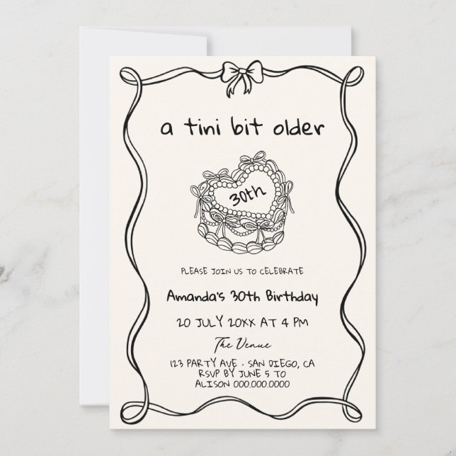 Invitation Main Tirée Une Tini Un Peu Plus Ancienne Fête D'An (Devant)
