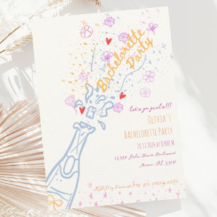 Invitation Main Whimsical tiré Floral Bachelorette Party
