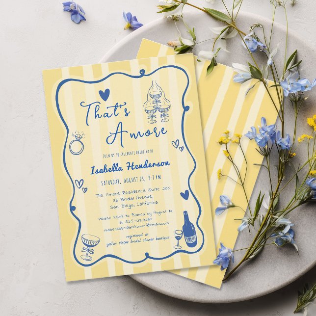 Invitation Main Whimsical tiré qui est une plus Fête des mari (Créateur téléchargé)