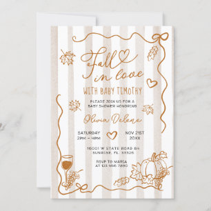 Invitation Main Whimsical Tiré Tomber Dans Le Baby shower D'A