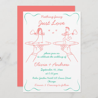Invitation Main Whimsical Tirée main manuscrite Mariage irky