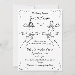 Invitation Main Whimsical Tirée main manuscrite Mariage irky
