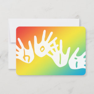 Invitation mains de la couleur