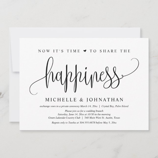 Invitation Maintenant, c'est temps de partager le bonheur, Él (Devant)