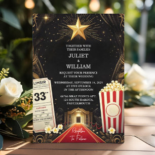 Invitation Maintenant Cinema Retro Movie Ticket Mariage le pl