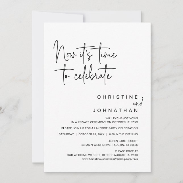 Invitation Maintenant, il est temps de célébrer la fête du Ma (Devant)