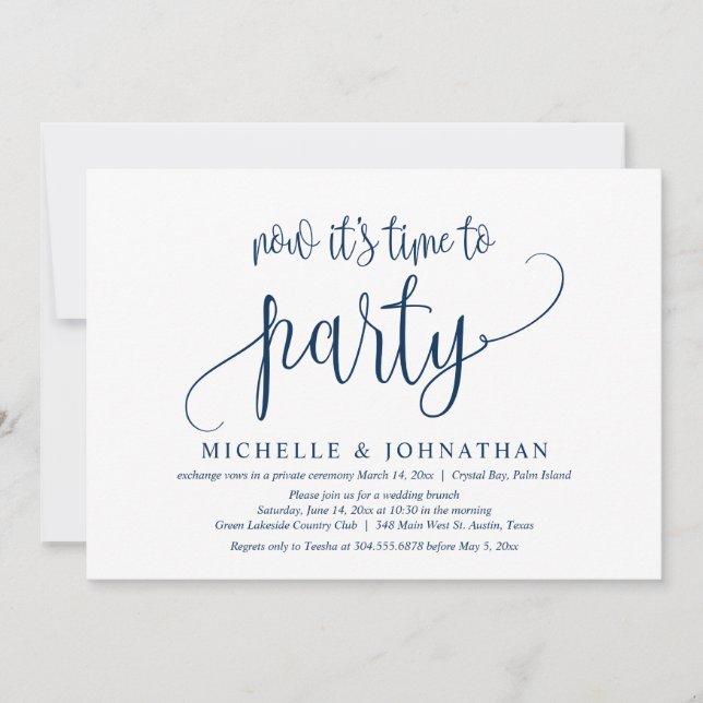 Invitation Maintenant, il est temps de faire la fête, invitat (Devant)