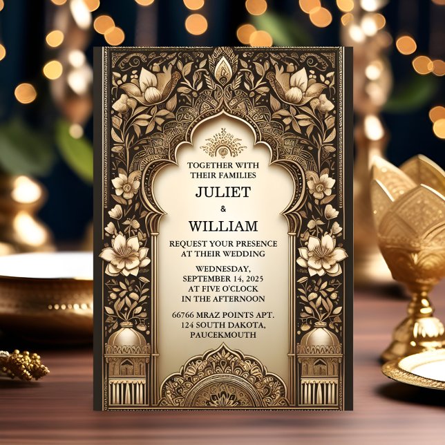 Invitation Maintenant Palace Hindi Henna Mehndi Mariage de st (Créateur téléchargé)