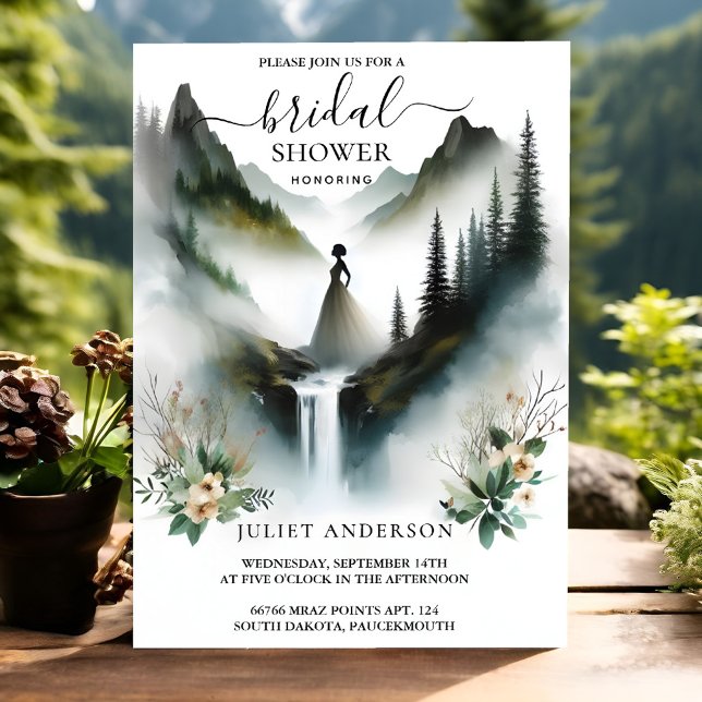 Invitation Maintenant Rivière Pluie Nuage Smoky Mountain Fête (Créateur téléchargé)