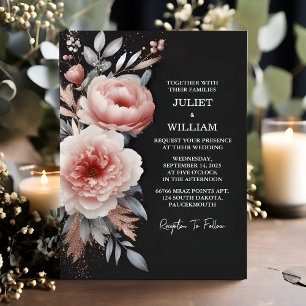 Invitation Maintenant Soie rose Boho Peony Garden Dusty Rose 