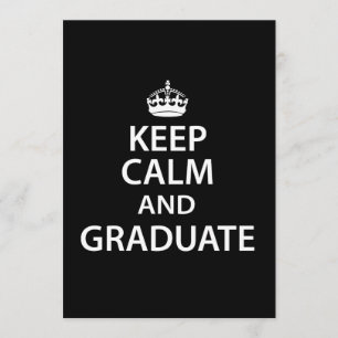 Invitation Maintenez le calme et la bonne humeur des diplômés