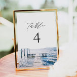 Invitation MAIRI Lake Pier Ocean Destination Table Number<br><div class="desc">This wedding table number features a watercolor painting of a peaceful lake pier. This table number makes the perfect addition to your lake themed wedding or any other special event.</div>